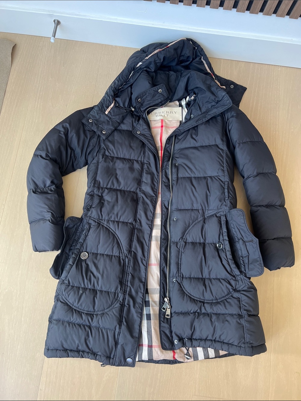Burberry Brit Goose Down Black Puffer Jacket M